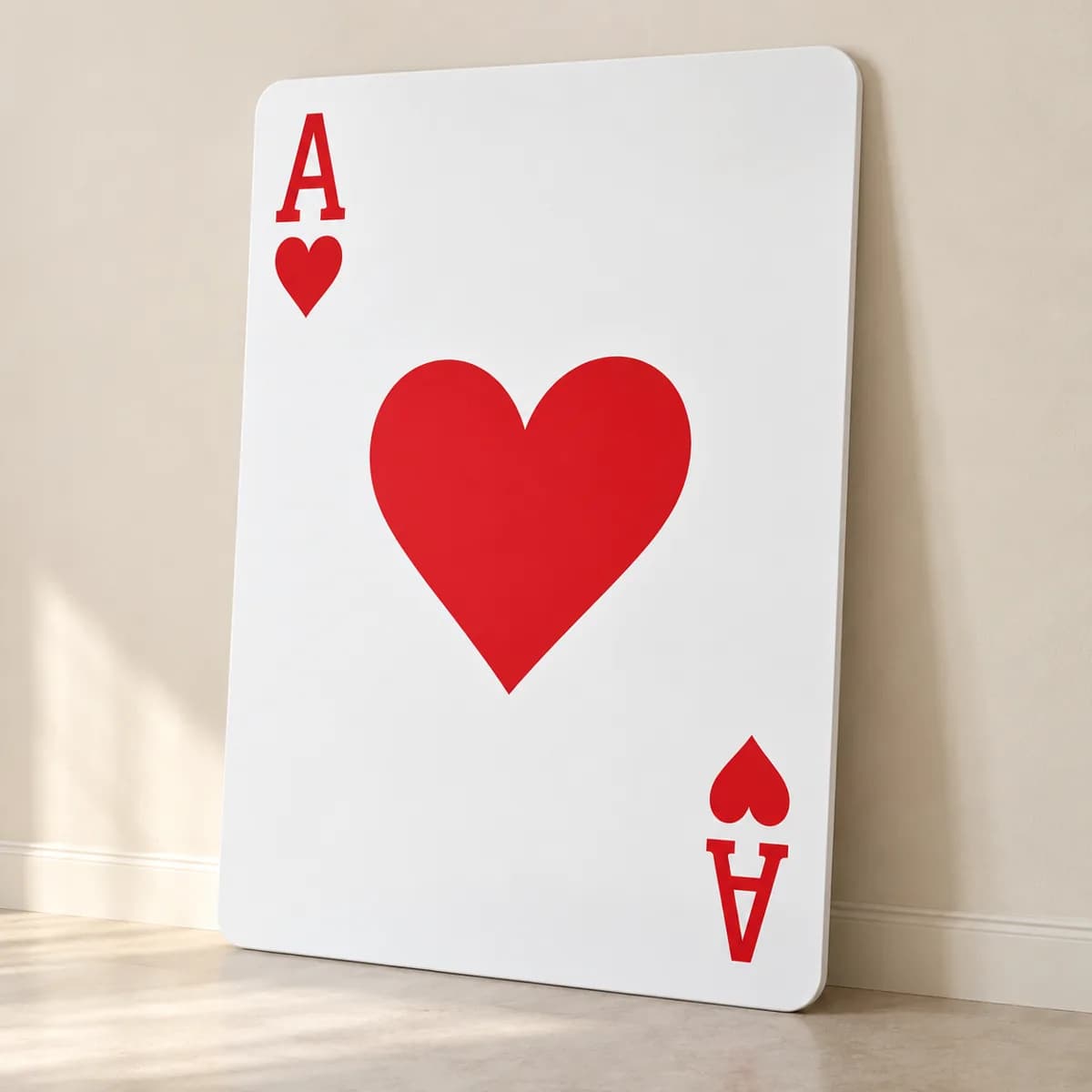 Carte de joc gigant As de inimă pe PVC