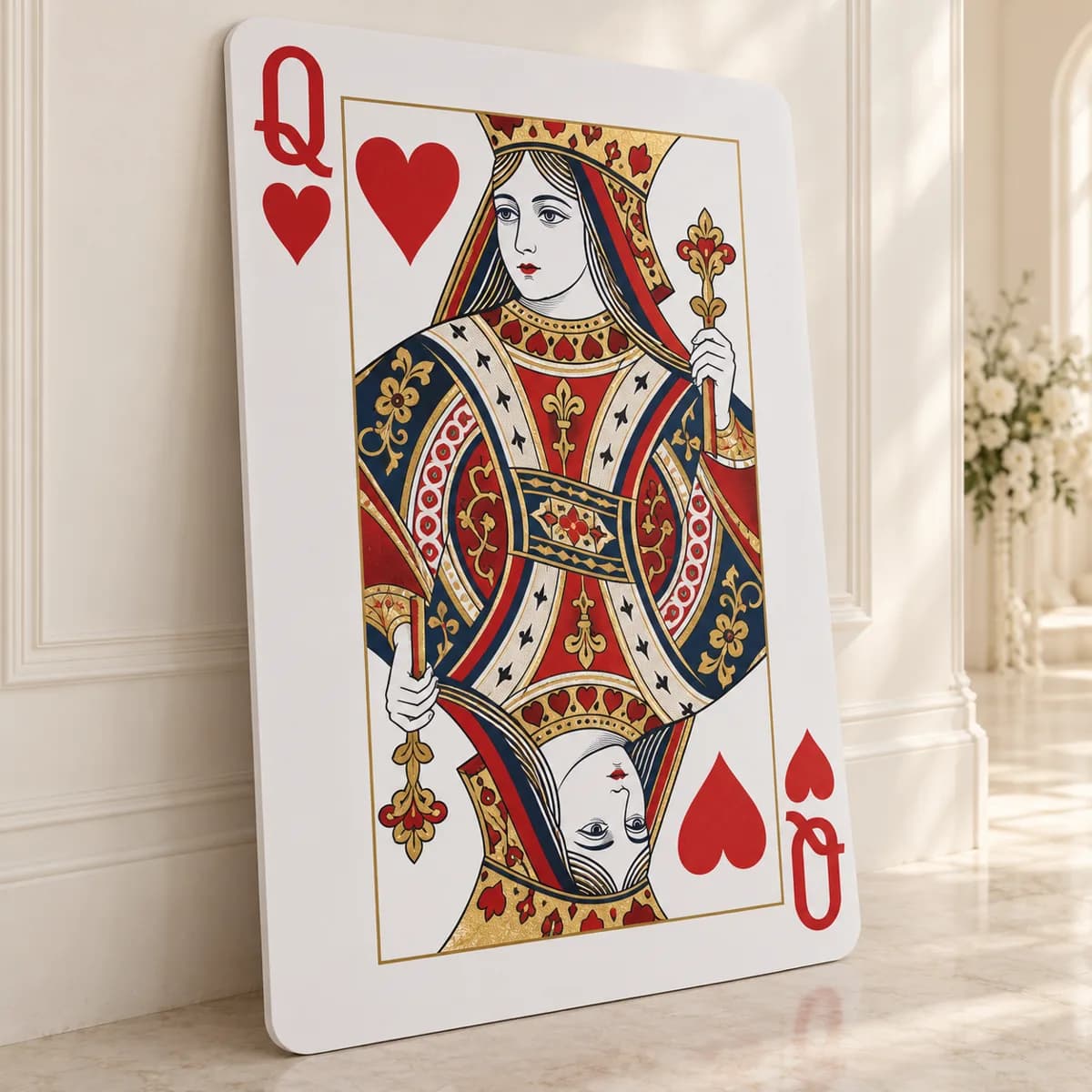 Carte de joc gigant Regină de inimă pe PVC