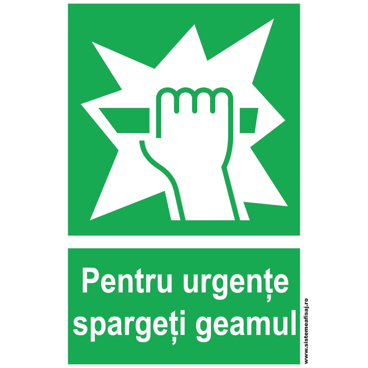 Semn Indicator Pentru Urgente Spargeti Geamul