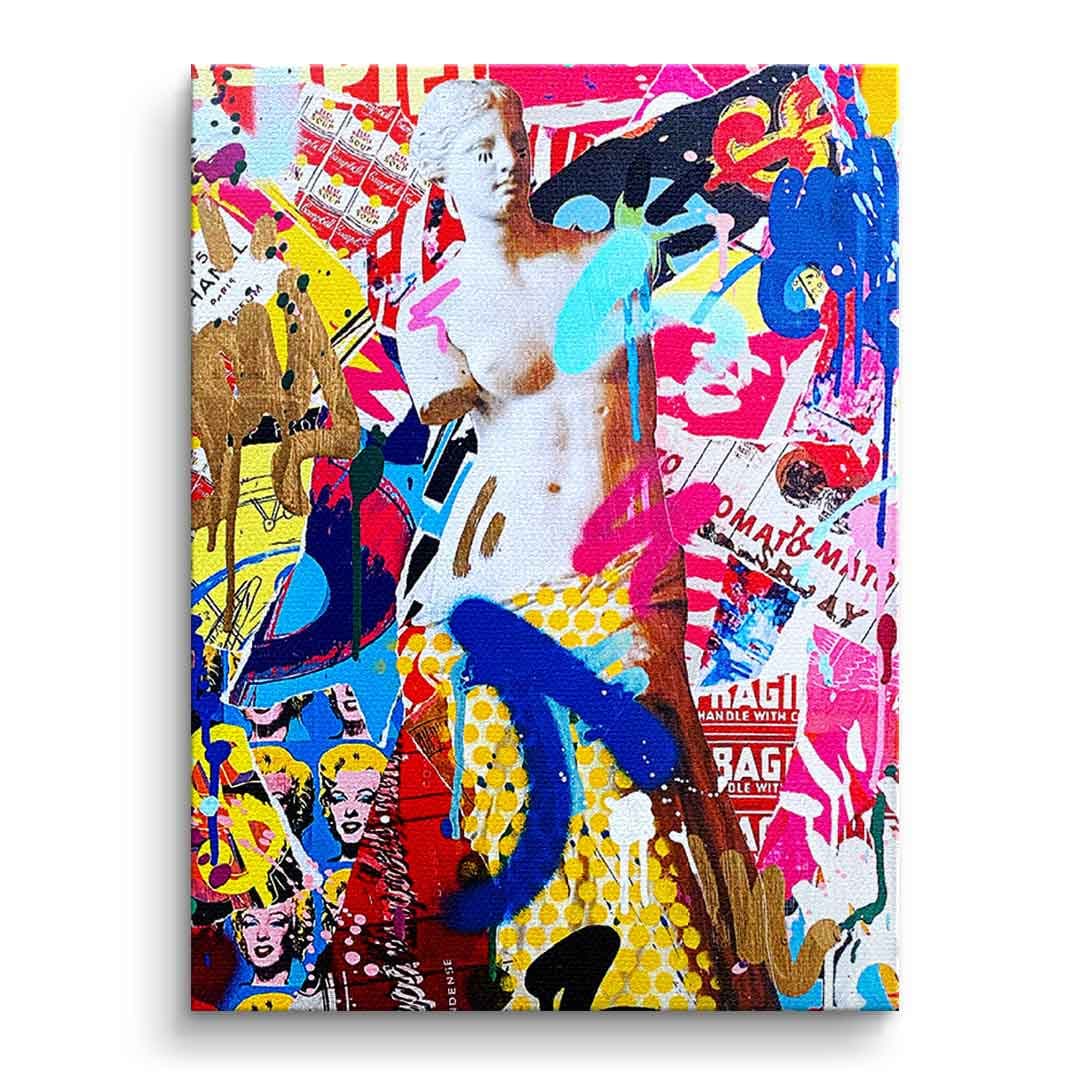 Tablou canvas statui antice îndrăgostite pop art – pentru dormitor