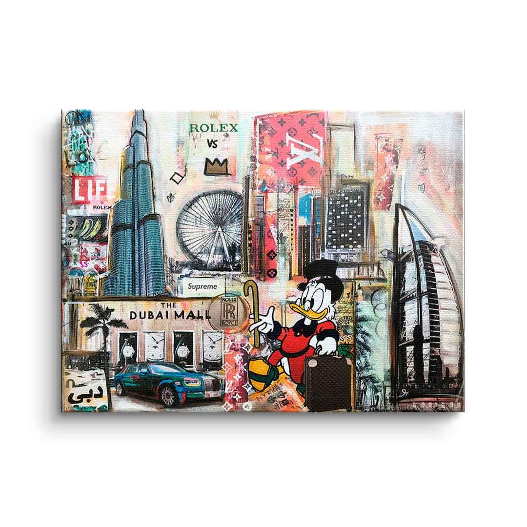 Tablou canvas rață bogată în Dubai – decor living pop