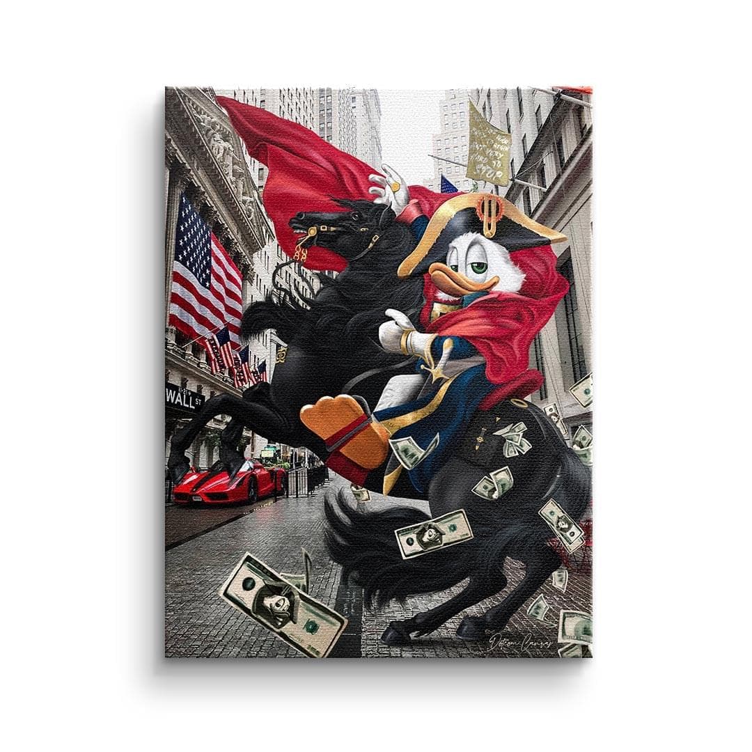 Tablou canvas rață conducător pop art roșie – decor living colorat