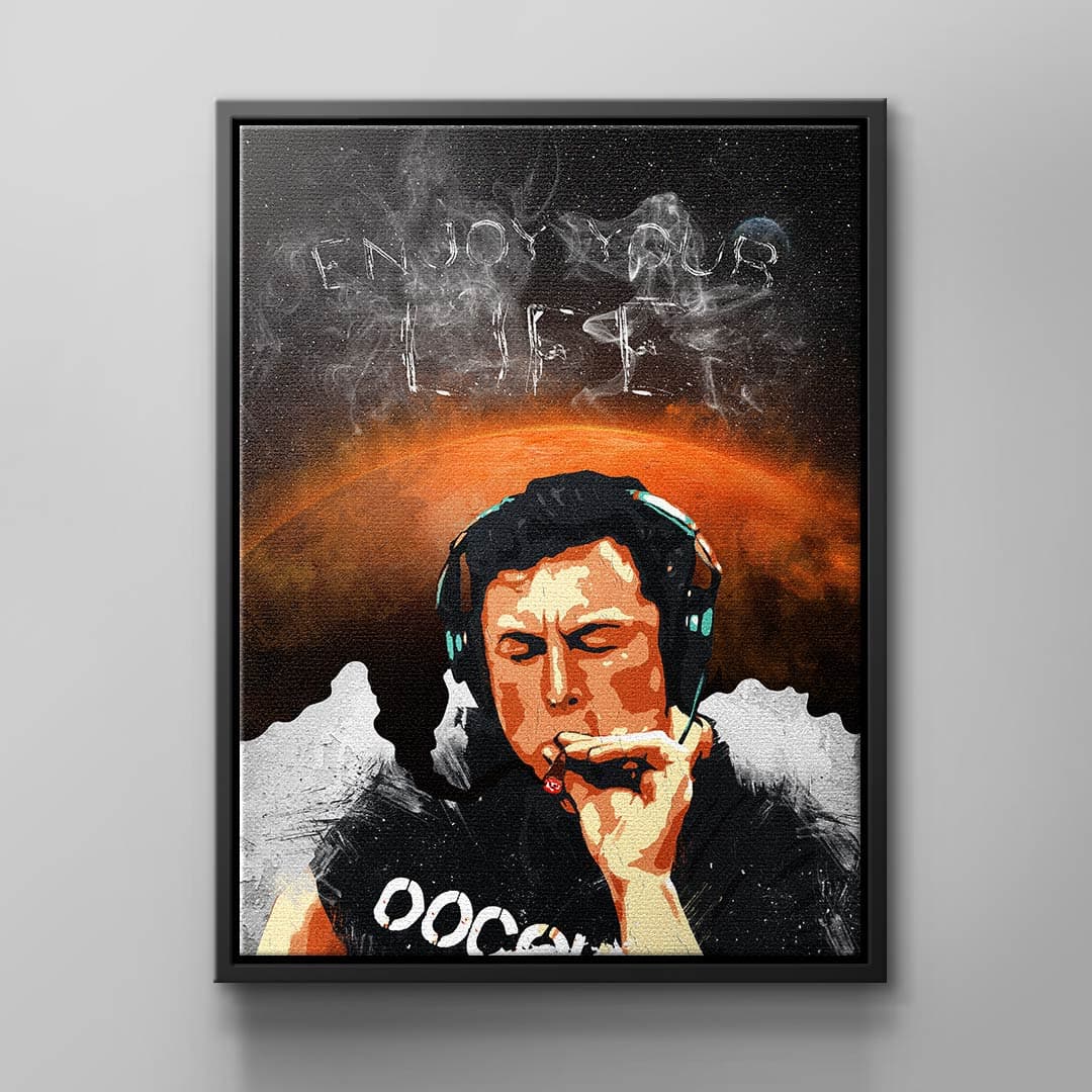 Tablou canvas antreprenor fumând cu căști – decor cameră adolescent