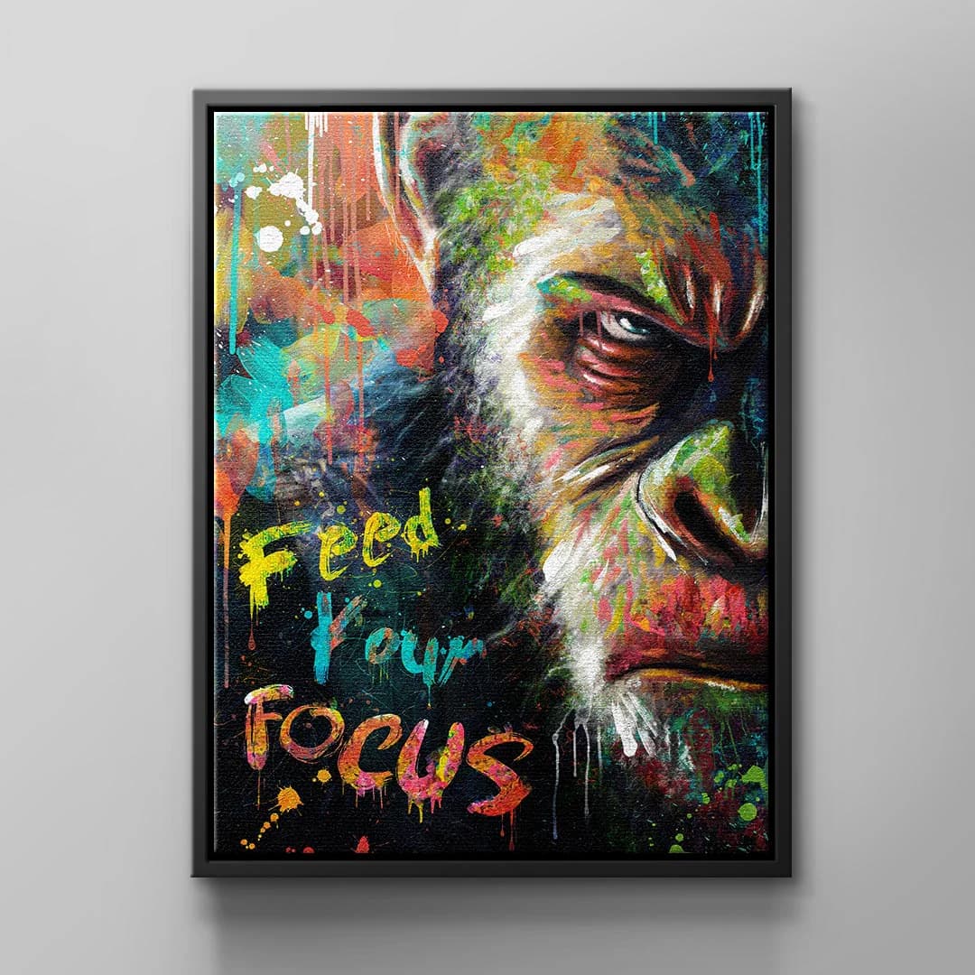 Tablou canvas gorilă pictată colorat – decor living modern