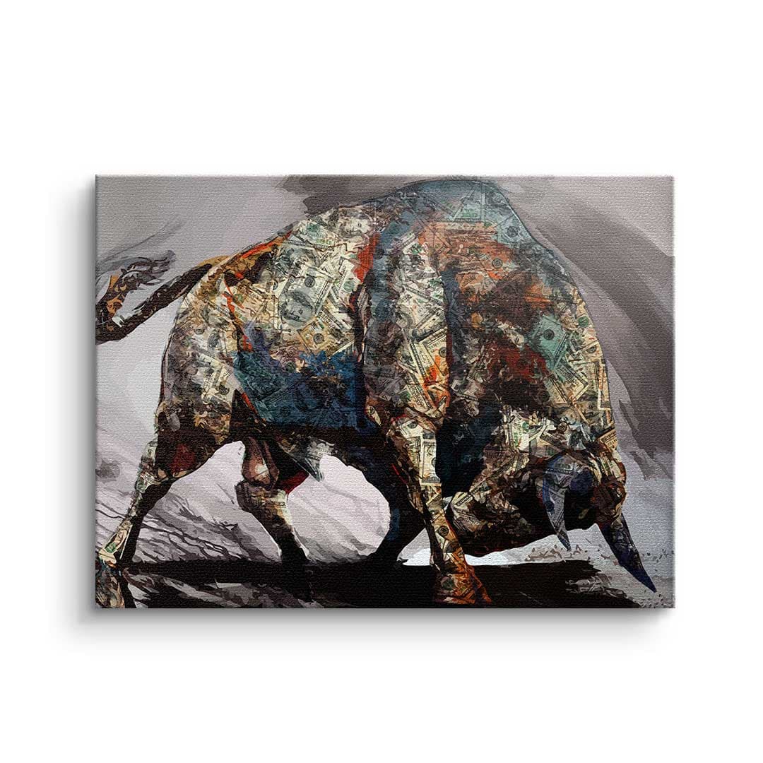 Tablou canvas taur din bani pop art – artă pentru birou