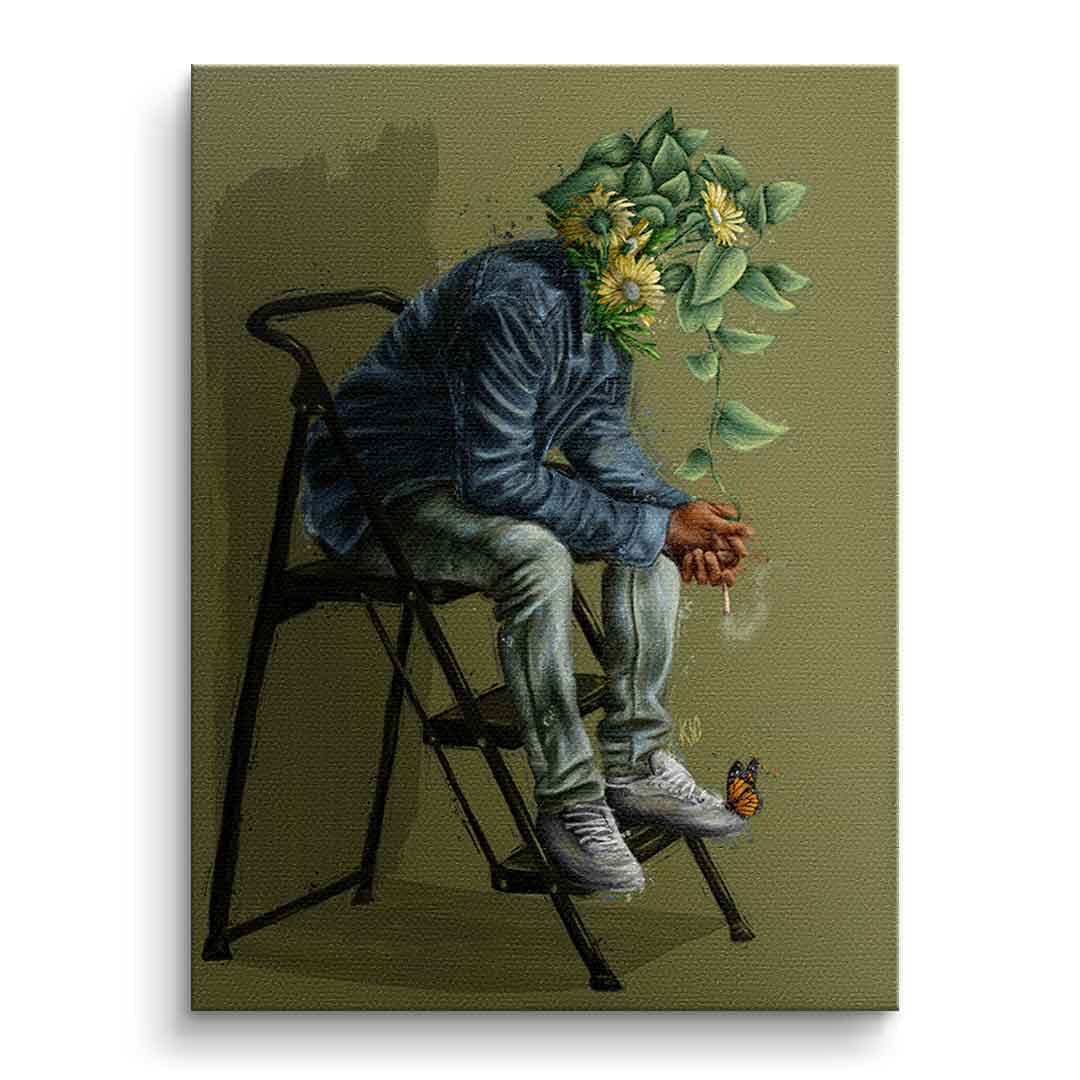 Tablou canvas floare verde măslinie – pentru dormitor