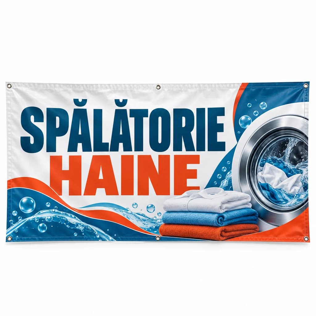 Banner spălătorie haine – model modular