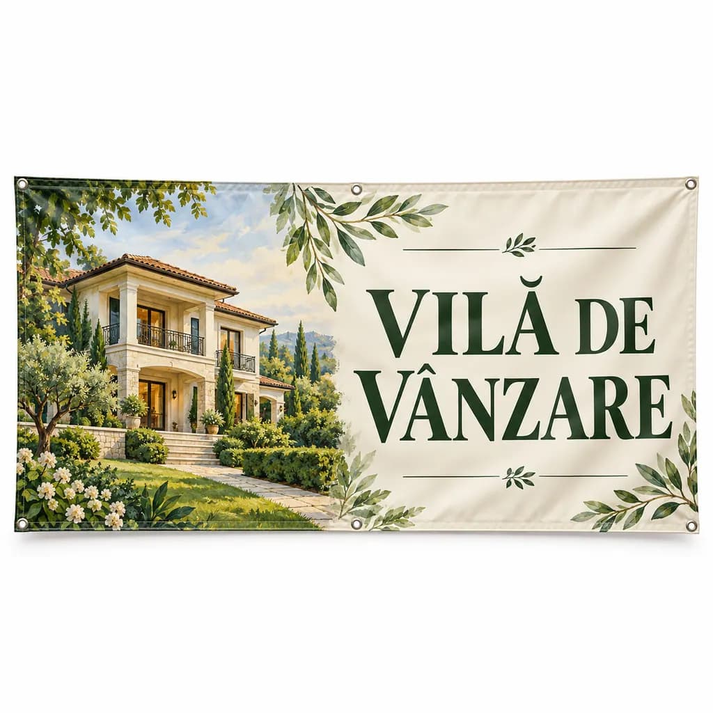 Banner vilă de vânzare – model ilustrat