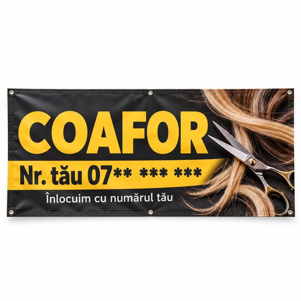 Banner coafor cu numărul tău