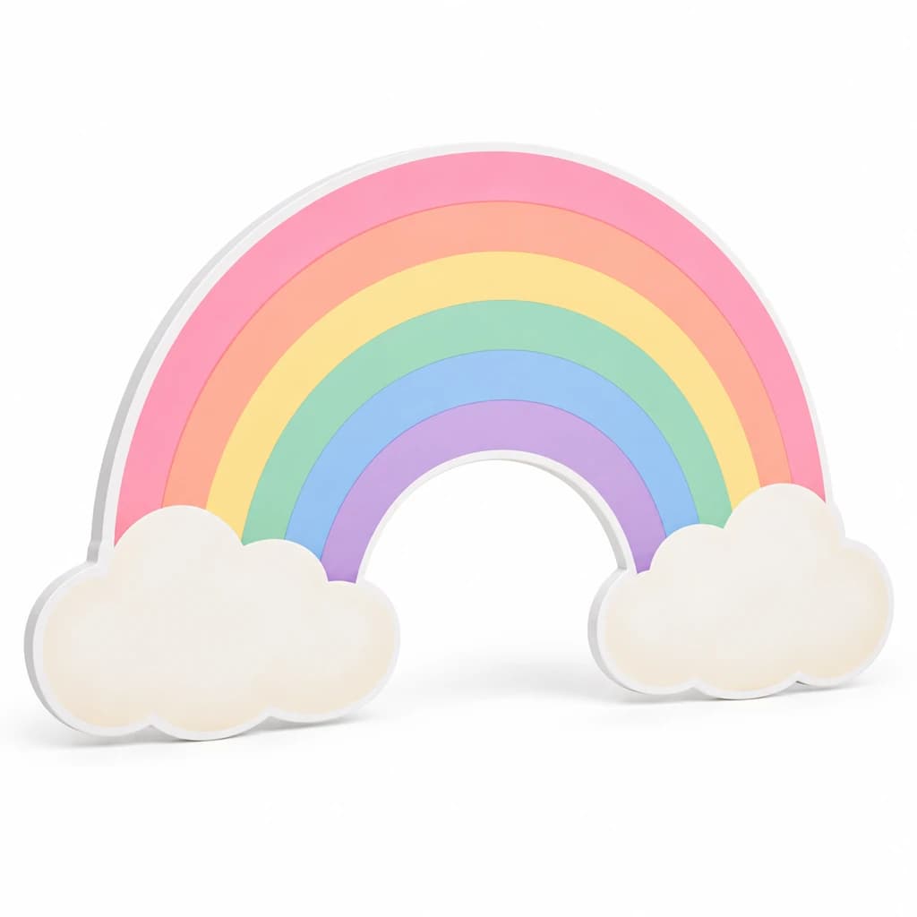 Decor PVC curcubeu pastel decupat pentru petrecere
