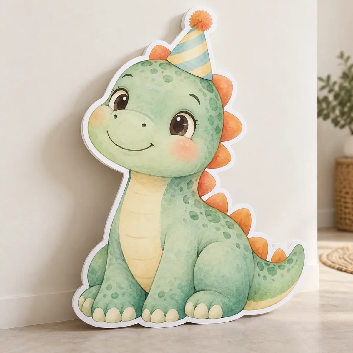 Dinozaur pastel pe PVC decupat pe contur