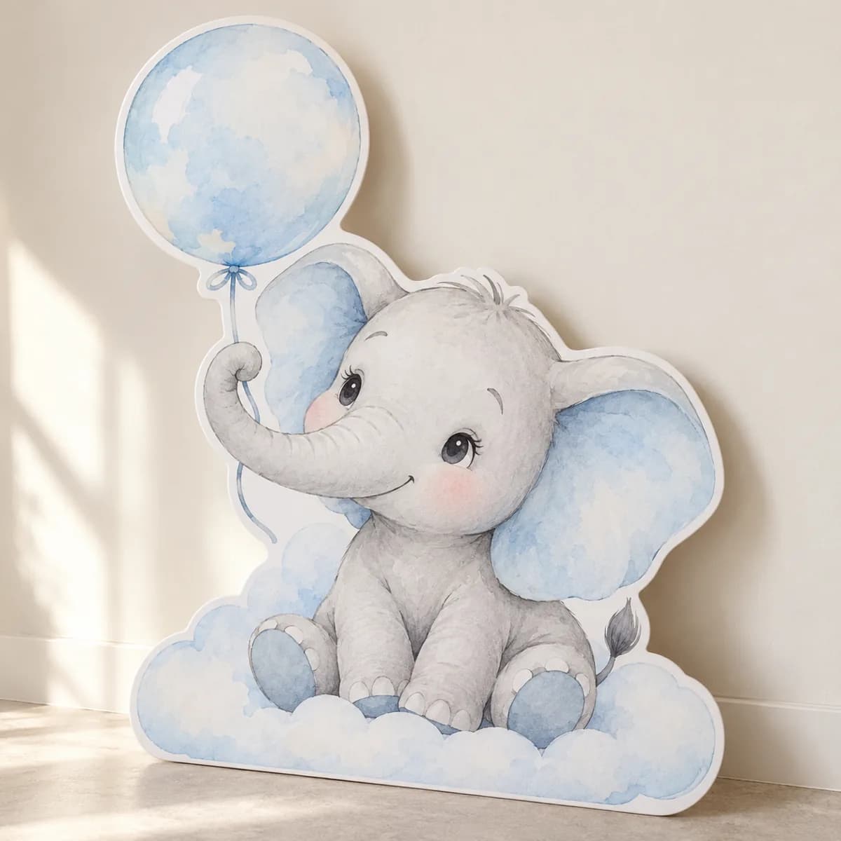 Elefănțel cu balon pe PVC decupat pe contur