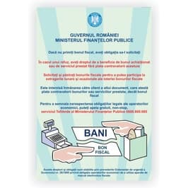 Indicator Solicitati bon fiscal, PVC, 30 x 20 cm