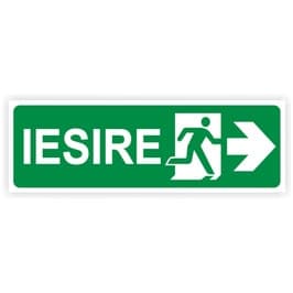 Semn Indicator Iesire in caz de urgenta Dreapta, PVC, 30 x 10 cm