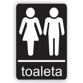 Semn Indicator Toaleta mixta, PVC, 14 x 10 cm