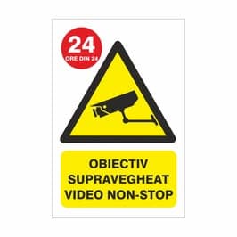 Semn Indicator Supraveghere video, PVC, 30 x 20 cm