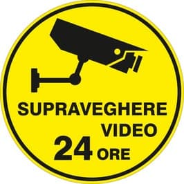Semn Indicator Supraveghere video, autocolant, diametru 15 cm