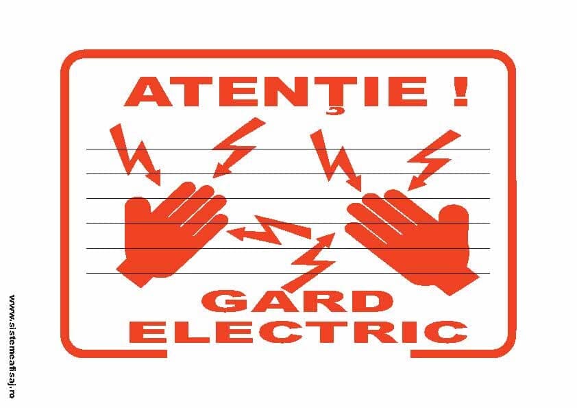 Semn Indicator Atentie Gard Electric