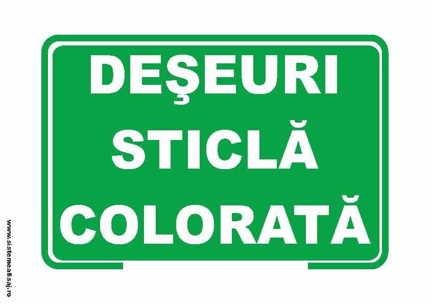 Semn Indicator Deseuri Sticla Colorata