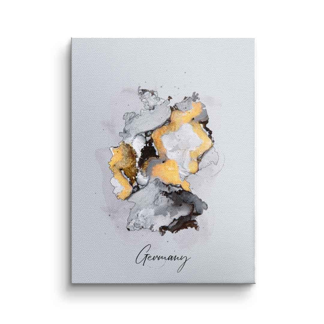 Tablou canvas harta Germaniei abstractă aurie – decor hol elegant
