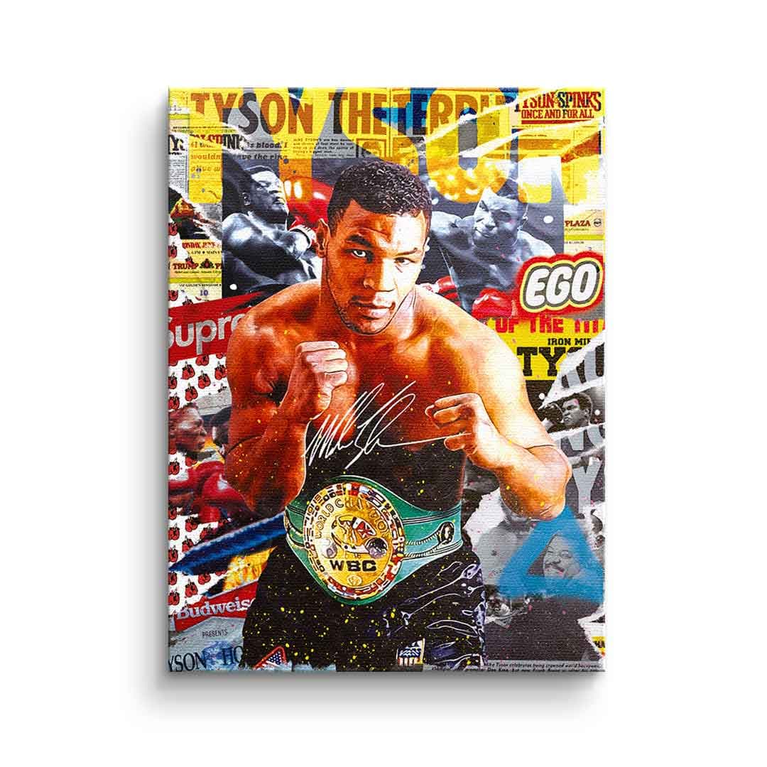 Tablou canvas boxer celebru colaj pop art – decor sală de fitness